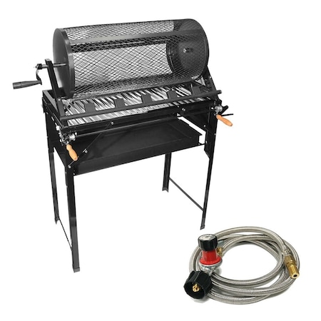 Santa Barbara Chili Roaster 5 Burner Hatch Rotating Chili Roaster With Portable BBQ Stand & Regulator CR-BARBACOA